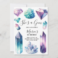 She's a Gem Crystals Gemstone Geology Kid Birthday