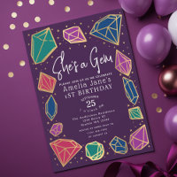 She's a Gem Crystals Gemstone Geology Kid Birthday