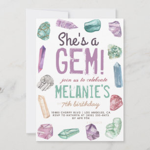 She's a Gem Geology Rock Birthday Invitation