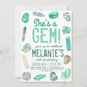 She's a Gem Geology Rock Birthday Invitation