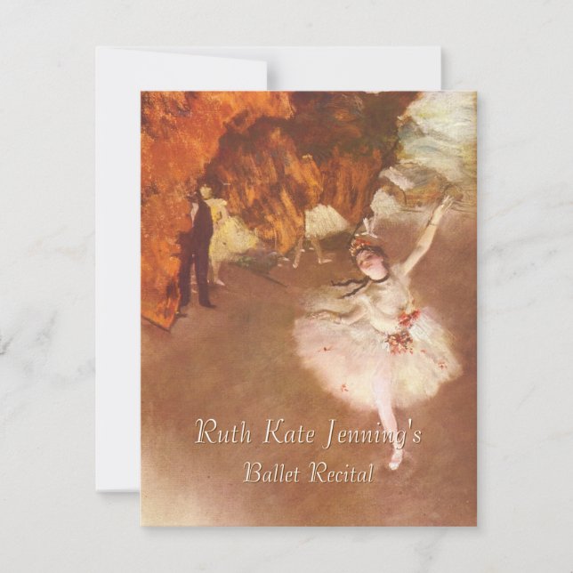 She's A Star - A Ballet Recital Invitation (Front)