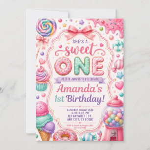 She's a Sweet One Birthday Invitation Template