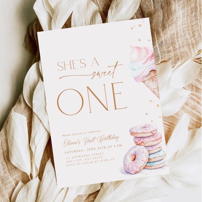 She's a Sweet One First Birthday Invitation Boho (Creator Uploaded)
