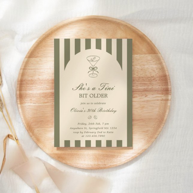 She's A Tini Bit Older Coffee Martini Birthday Invitation (Creator Uploaded)