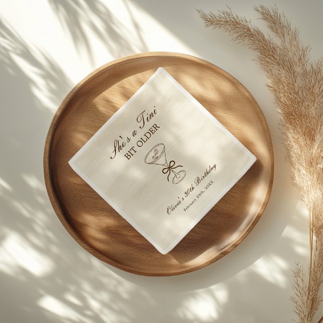 She's A Tini Bit Older Coffee Martini Birthday Napkins (Creator Uploaded)