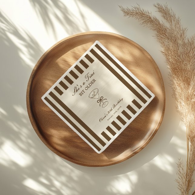 She's A Tini Bit Older Coffee Martini Birthday Napkins (Creator Uploaded)