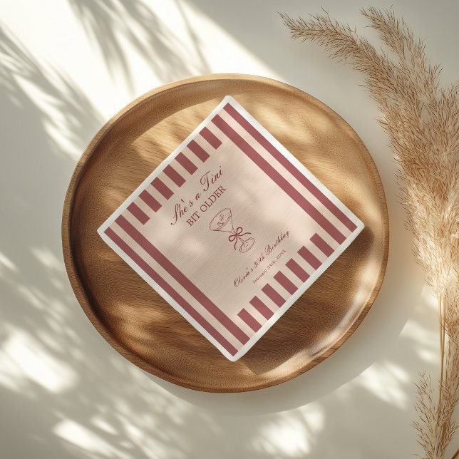 She's A Tini Bit Older Coffee Martini Birthday Napkins (Creator Uploaded)