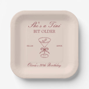 She's A Tini Bit Older Coffee Martini Birthday Paper Plates
