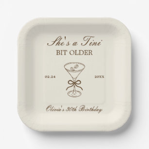 She's A Tini Bit Older Coffee Martini Birthday Paper Plates