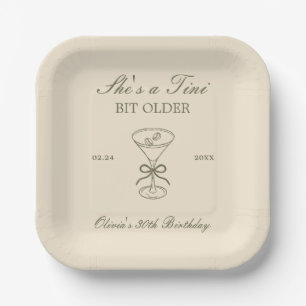 She's A Tini Bit Older Coffee Martini Birthday Paper Plates