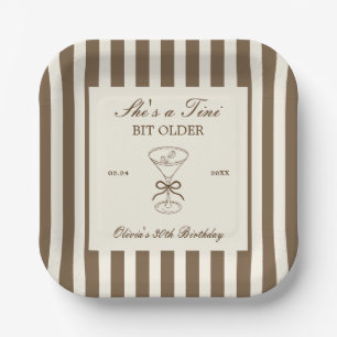 She's A Tini Bit Older Coffee Martini Birthday Paper Plates
