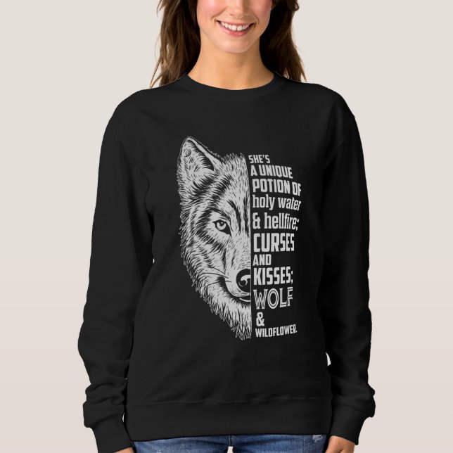 She's A Unique Potion Of Holy Water & Hellfire Quo Sweatshirt (Front)