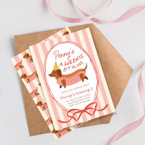 She's A Weenie Bit Older Dachshund Hot Dog Party Invitation