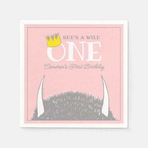 Shes a Wild One _ 1st Birthday Gold Crown Napkins