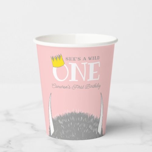 Shes a Wild One _ 1st Birthday Gold Crown Paper Cups