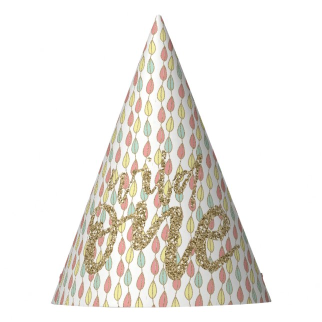 She's A Wild One Boho Style Birthday Party Hat (Front)