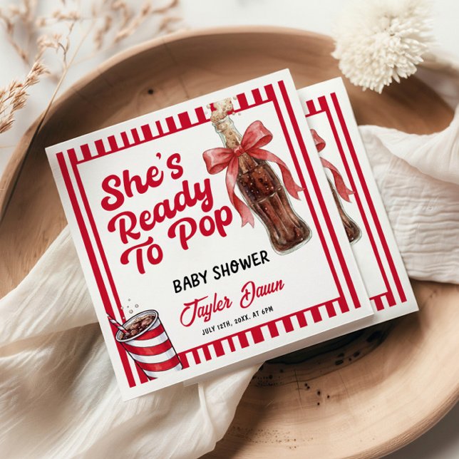 She's about to pop Baby Shower Napkins (Creator Uploaded)