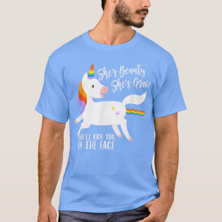 She's Beauty She's Grace She'll Kick You In The Fa T-Shirt