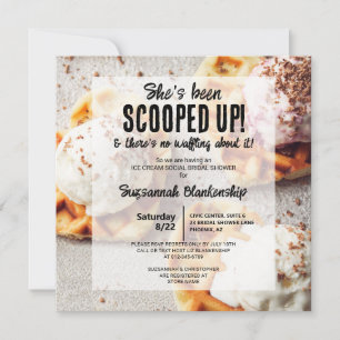 She's Been Scooped Ice Cream Heart Shaped Waffle Invitation