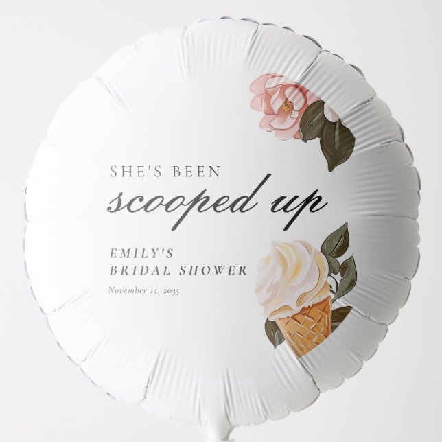 She's Been Scooped Up Bridal Shower Balloon (Front)