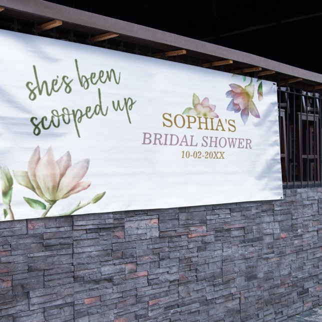 She's been Scooped up Bridal Shower Banner (Celebrate her happily ever after with sprinkles of love)