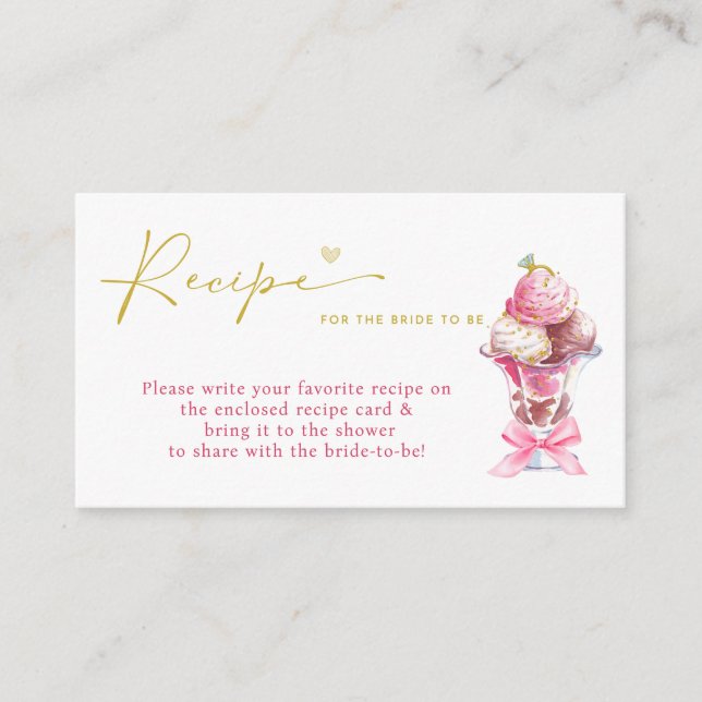 SHE'S BEEN SCOOPED UP BRIDAL SHOWER ENCLOSURE CARD (Front)
