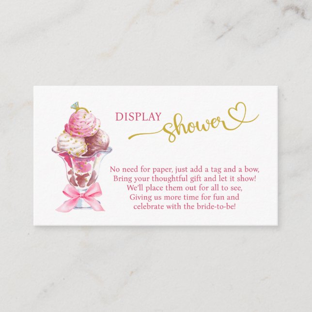 SHE'S BEEN SCOOPED UP BRIDAL SHOWER ENCLOSURE CARD (Front)