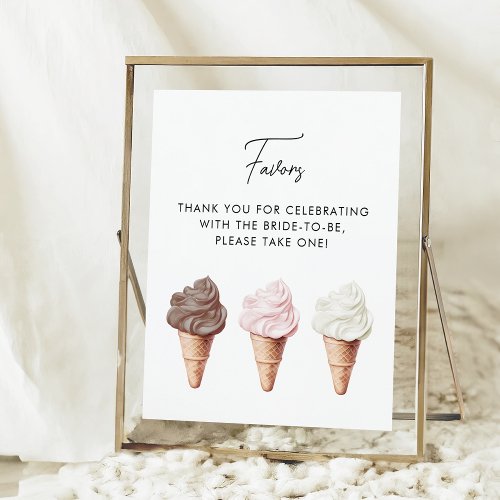Shes Been Scooped Up Bridal Shower Favor Poster