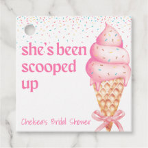 She's Been Scooped Up Bridal Shower Favor Tag