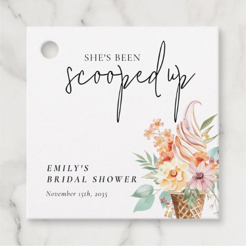 Shes Been Scooped Up Bridal Shower Favor Tags
