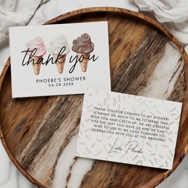She's Been Scooped Up Bridal Shower Flat Thank You Card (Creator Uploaded)