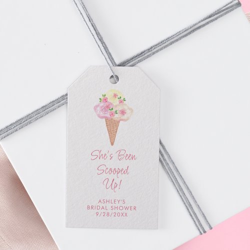 Shes Been Scooped Up Bridal Shower Gift Tags