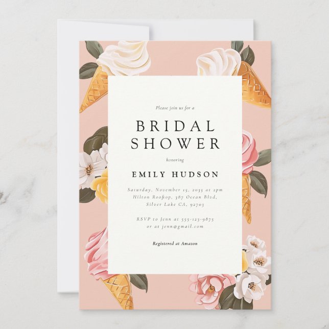 She's Been Scooped Up Bridal Shower Invitation (Front)
