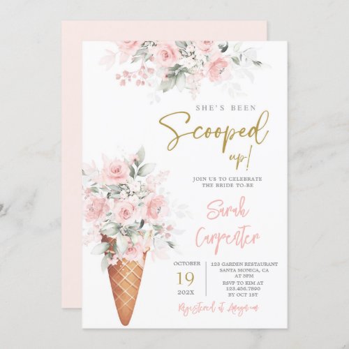 Shes Been Scooped Up Bridal Shower  Invitation