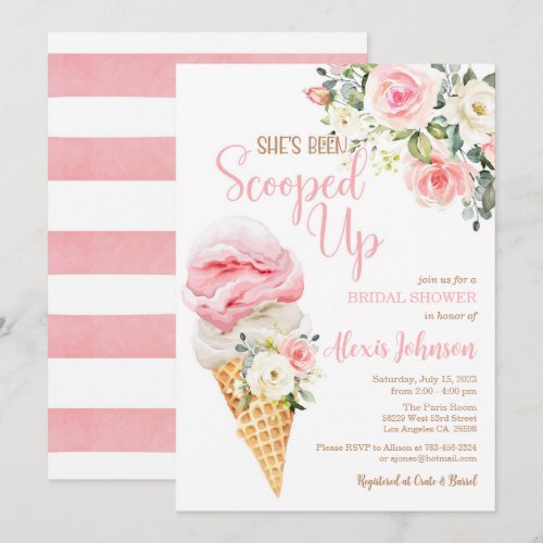 She's Been Scooped Up Bridal Shower Invitation