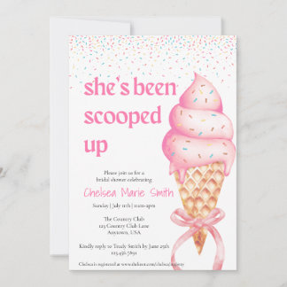 She's been scooped up Bridal Shower Invitation