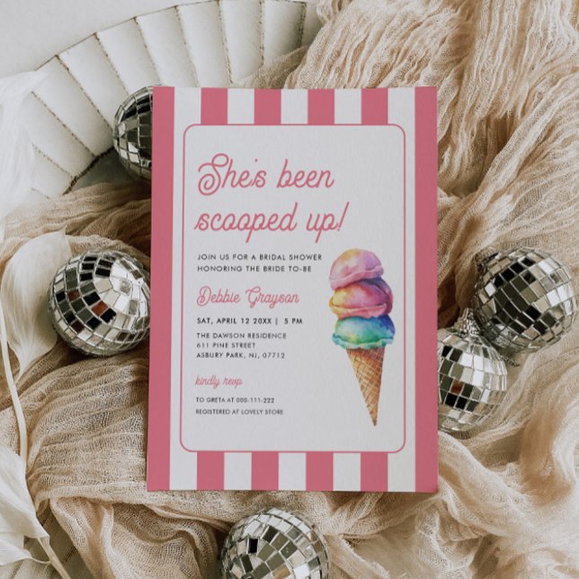 She's Been Scooped Up Bridal Shower Invitation (Creator Uploaded)