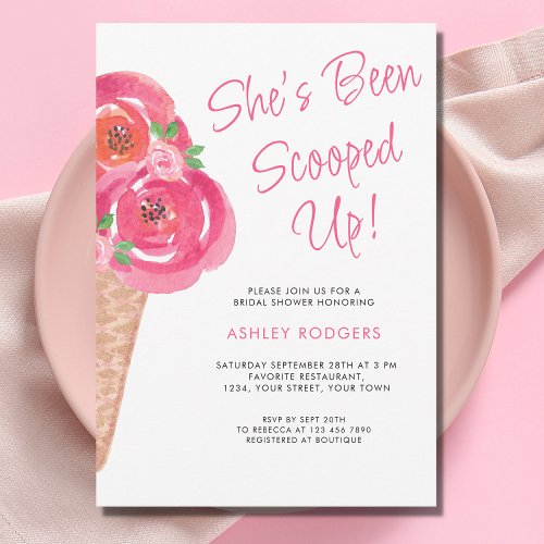 Shes Been Scooped Up Bridal Shower Invitation