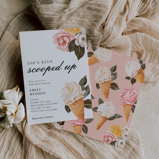 She's Been Scooped Up Bridal Shower Invitation (Creator Uploaded)