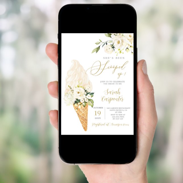 She's Been Scooped Up Bridal Shower  Invitation (Front Digital)