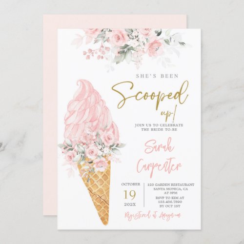 Shes Been Scooped Up Bridal Shower  Invitation