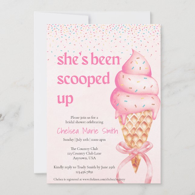 She's been scooped up Bridal Shower Invitation (Front)