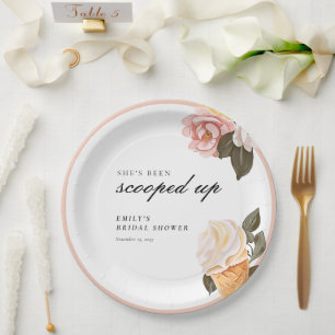She's Been Scooped Up Bridal Shower Paper Plates
