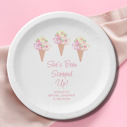Shes Been Scooped Up Bridal Shower Paper Plates
