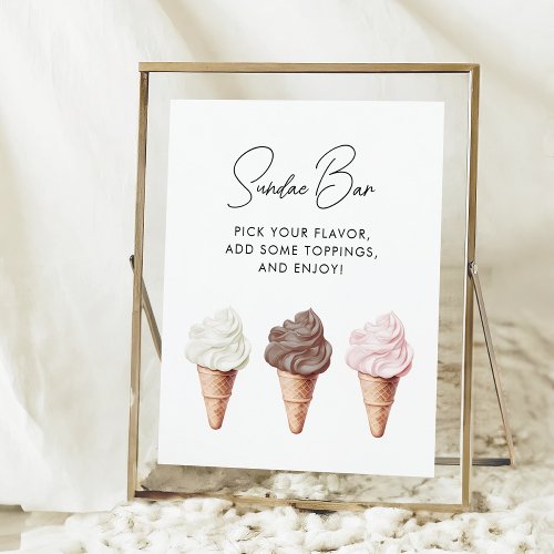 Shes Been Scooped Up Bridal Shower Sundae Bar Poster