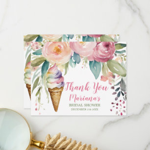 She's Been Scooped Up Bridal Shower Thank you card