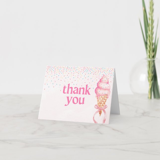 She's Been Scooped Up Bridal Shower Thank You Card (Front)