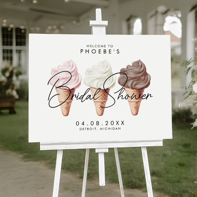 She's Been Scooped Up Bridal Shower Welcome Foam Board (Creator Uploaded)