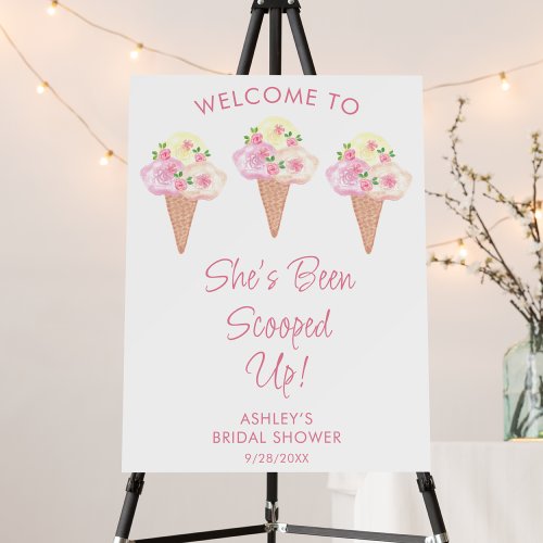 Shes Been Scooped Up Bridal Shower Welcome Foam Board