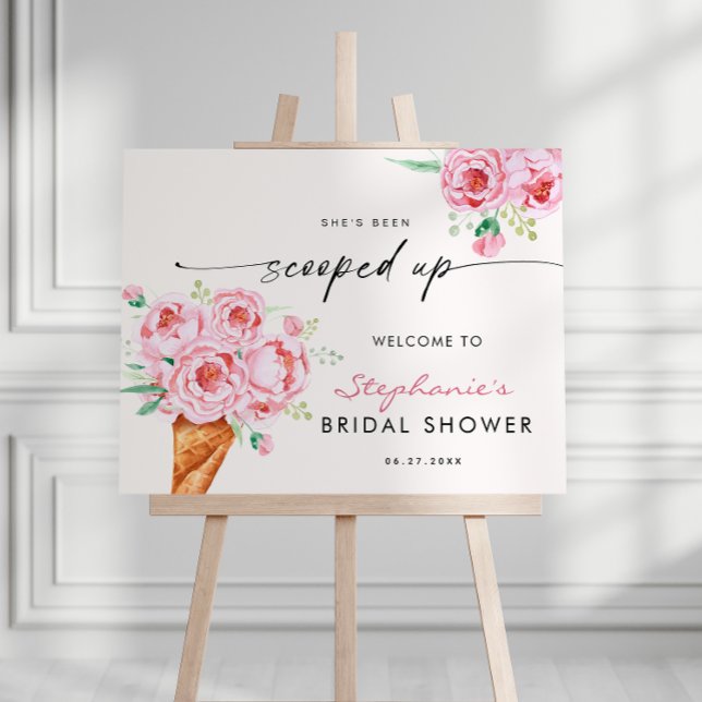 She's Been Scooped Up Bridal Shower Welcome Foam Board (Creator Uploaded)